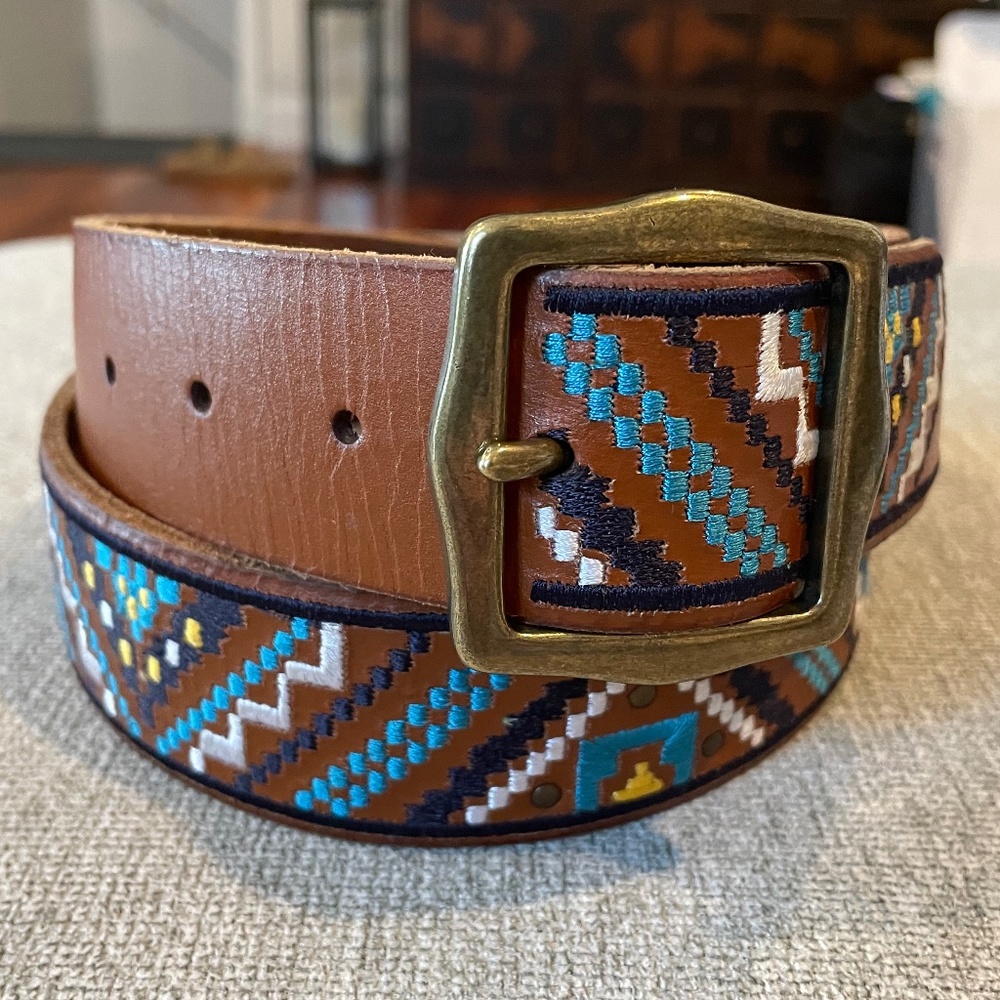 Lucky Brand Turquoise Leather Belt